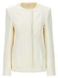 Sportmax White Polyester Full-Length Jacket