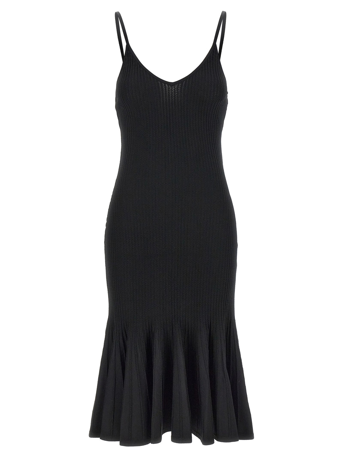 Khaite Black Viscose Midi Dress