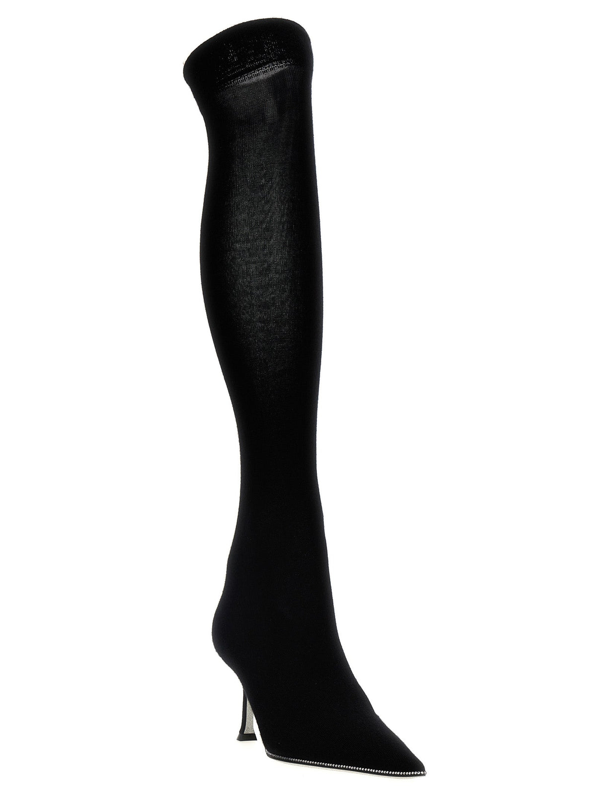 RENE CAOVILLA Black Leather Over The Knee