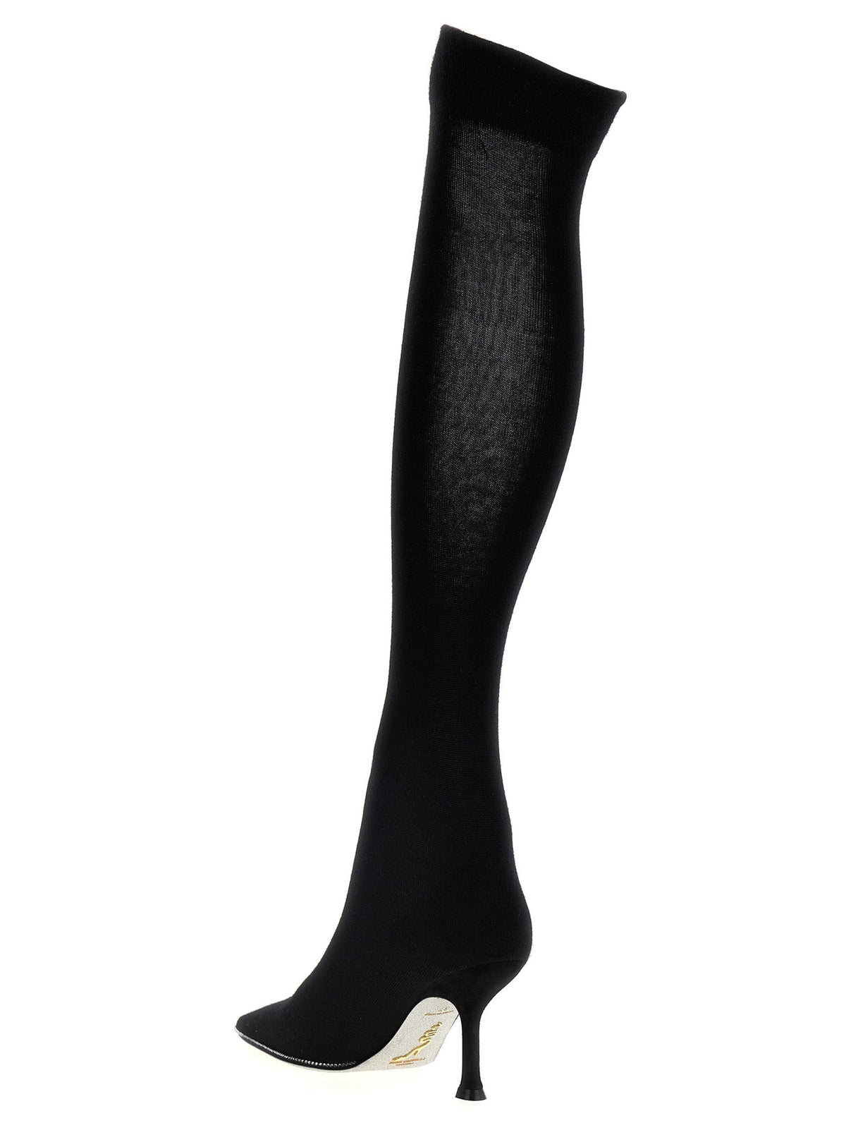 RENE CAOVILLA Black Leather Over The Knee