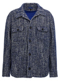 Etro Blue Wool Full-Length Jacket