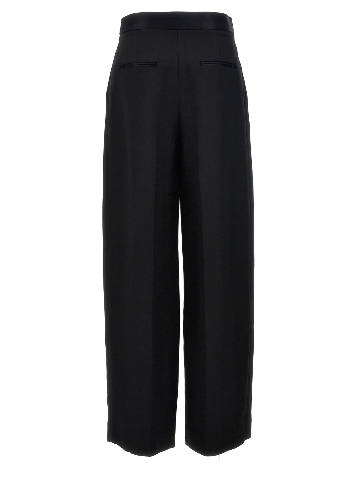 Khaite Black Viscose Casual Pants
