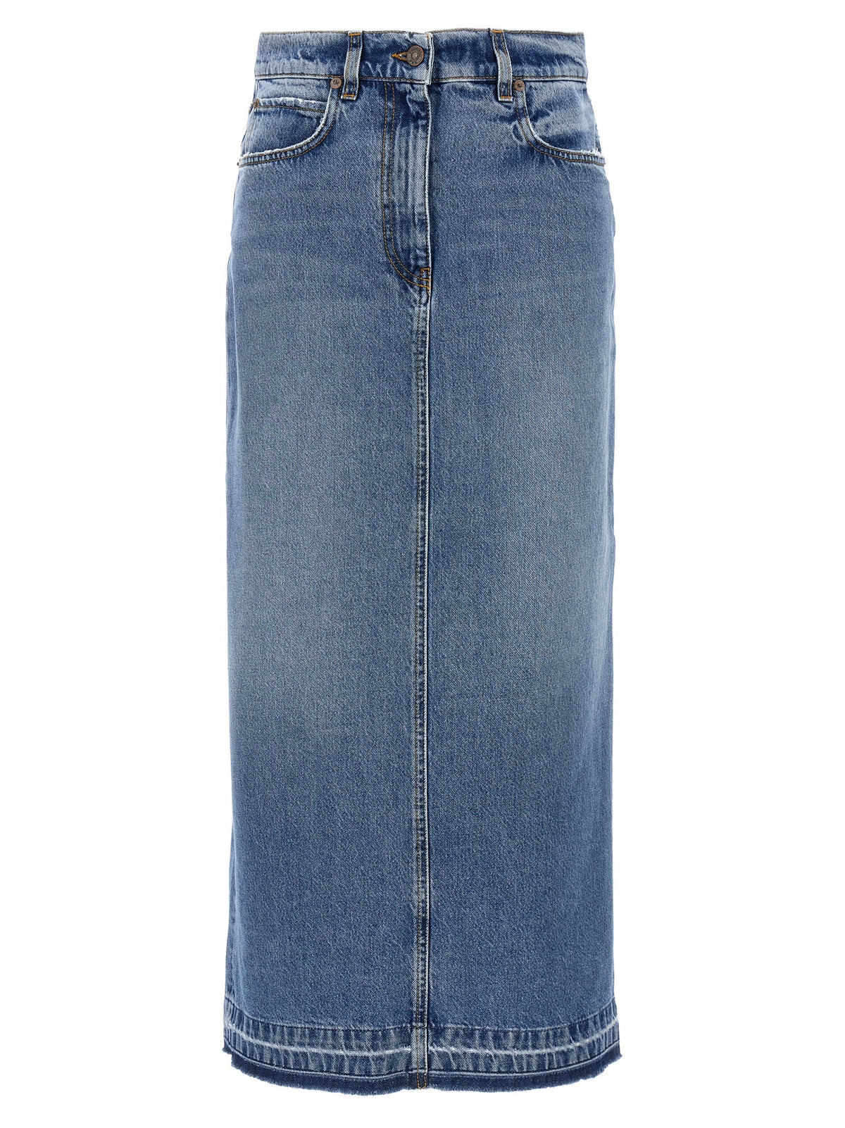 Fortela Blue Cotton Mini Skirt