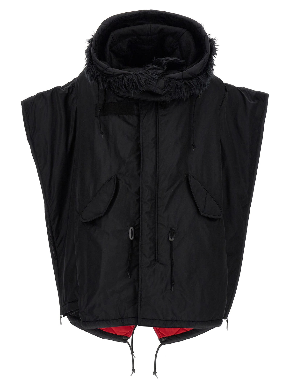 Junya Watanabe Black Nylon Full-Length Jacket