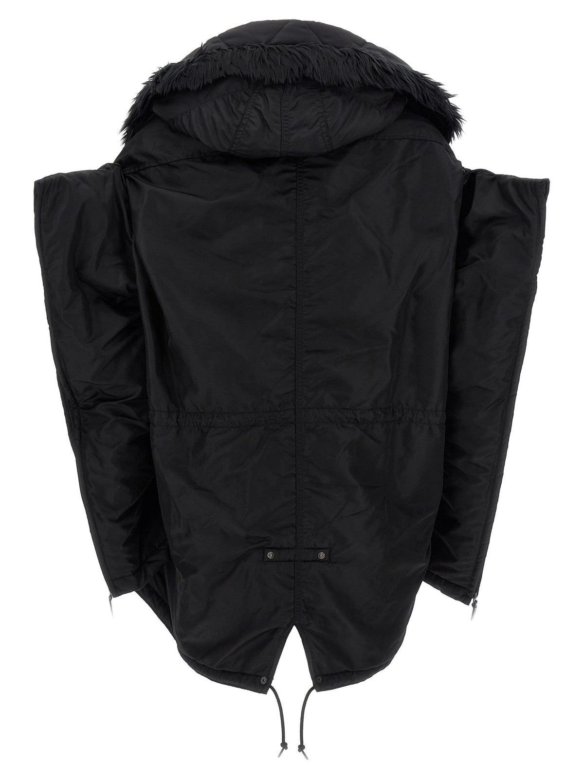 Junya Watanabe Black Nylon Full-Length Jacket