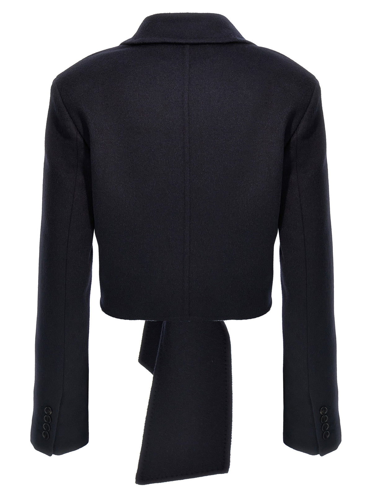 Max Mara Blue Wool Full-Length Jacket