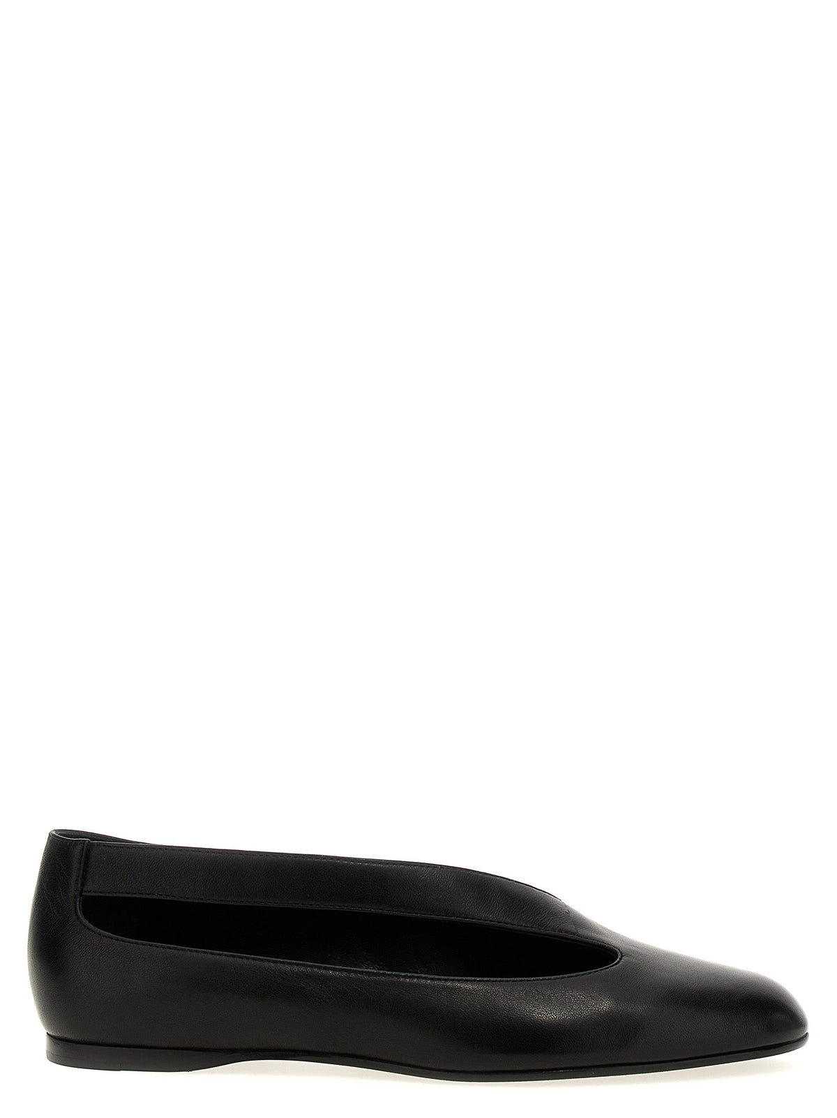 Khaite Black Lamb Leather Ballet Flats