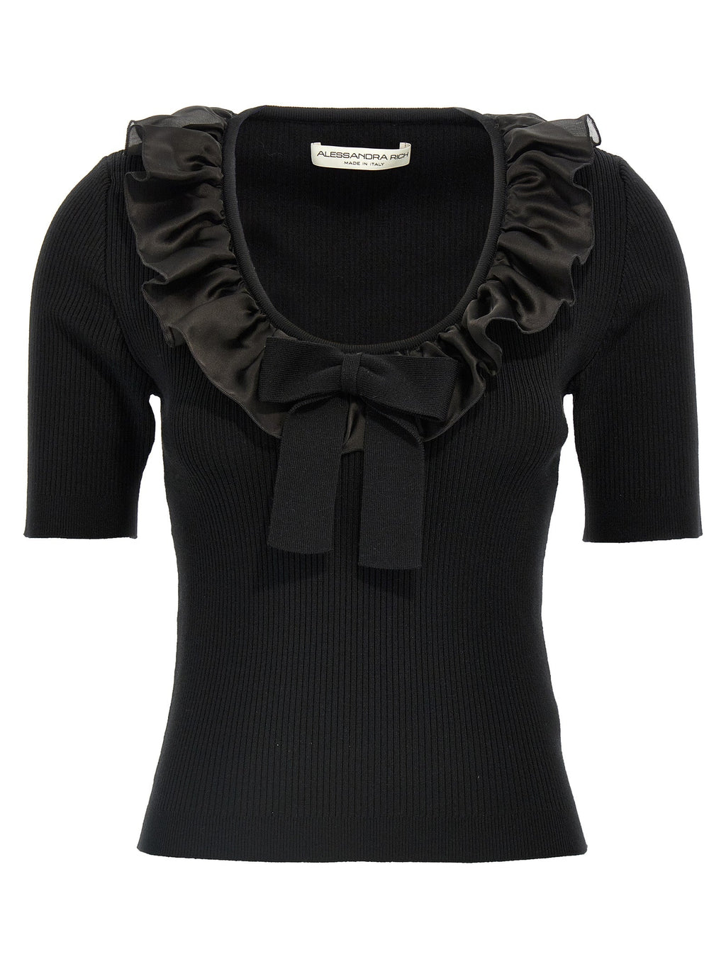 Alessandra Rich Black Wool T-Shirt