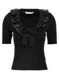 Alessandra Rich Black Wool T-Shirt