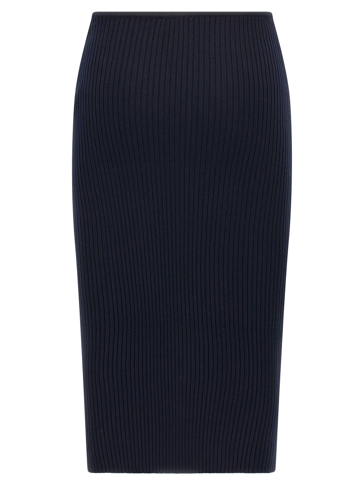 Courrèges Blue Viscose Midi Skirt
