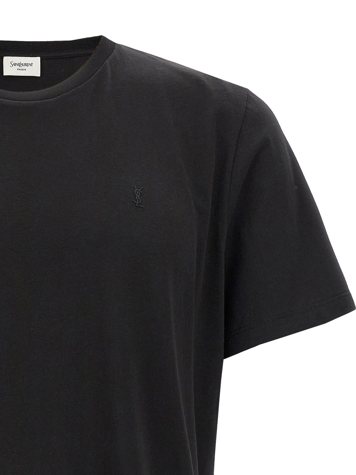 Saint Laurent Black Cotton T-Shirt
