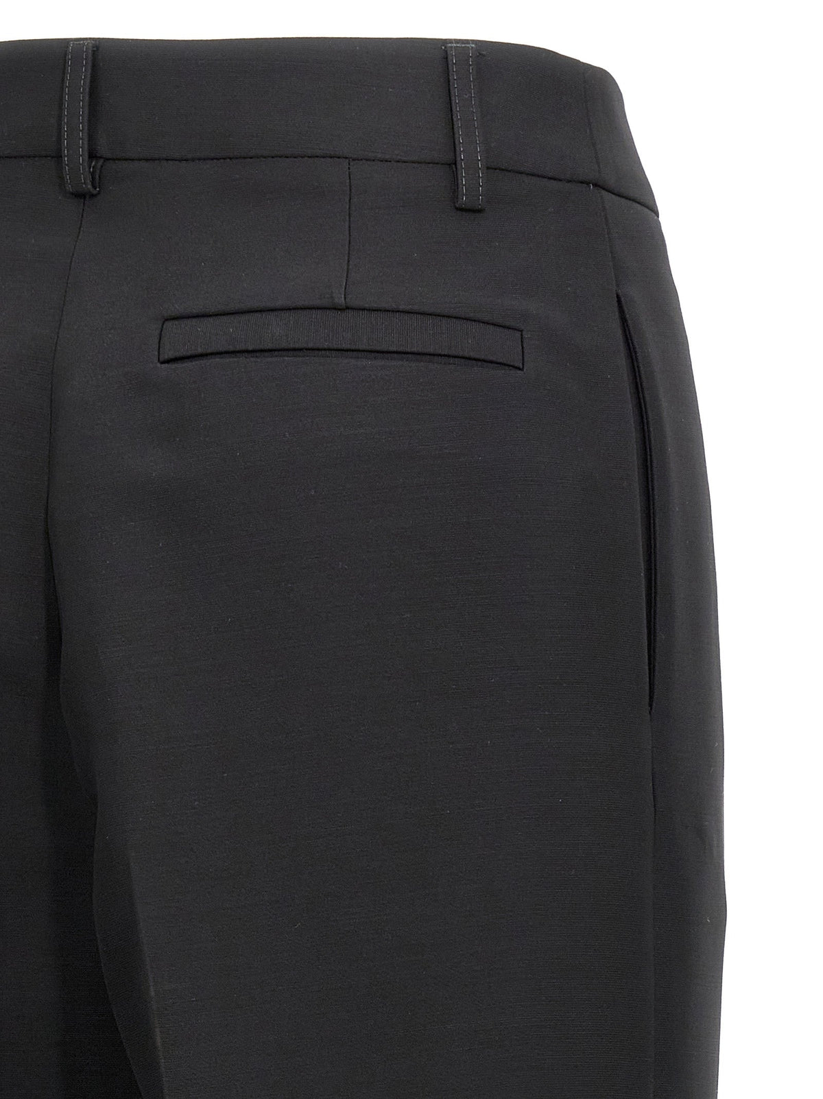 Ferragamo Black Viscose Dress Pants
