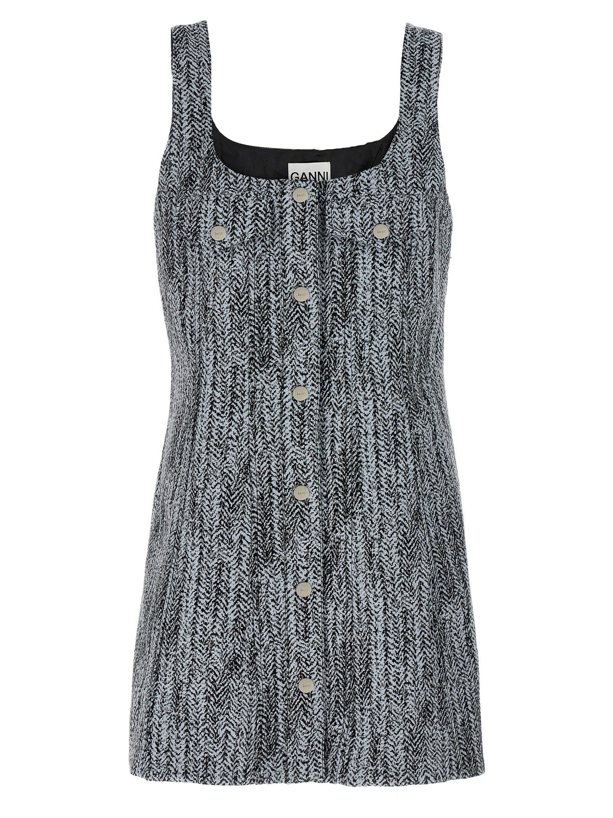 Ganni Multicolor Cotton Short Dress