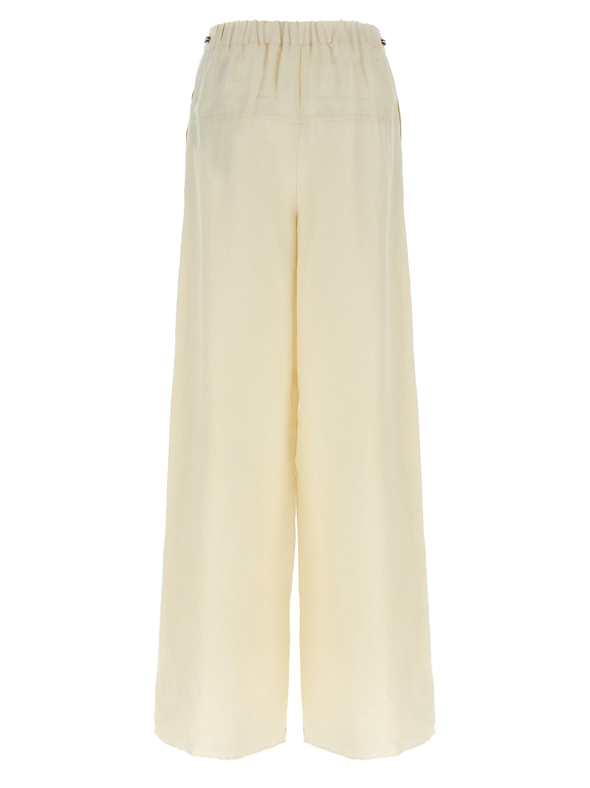 Max Mara White Flax Casual Pants
