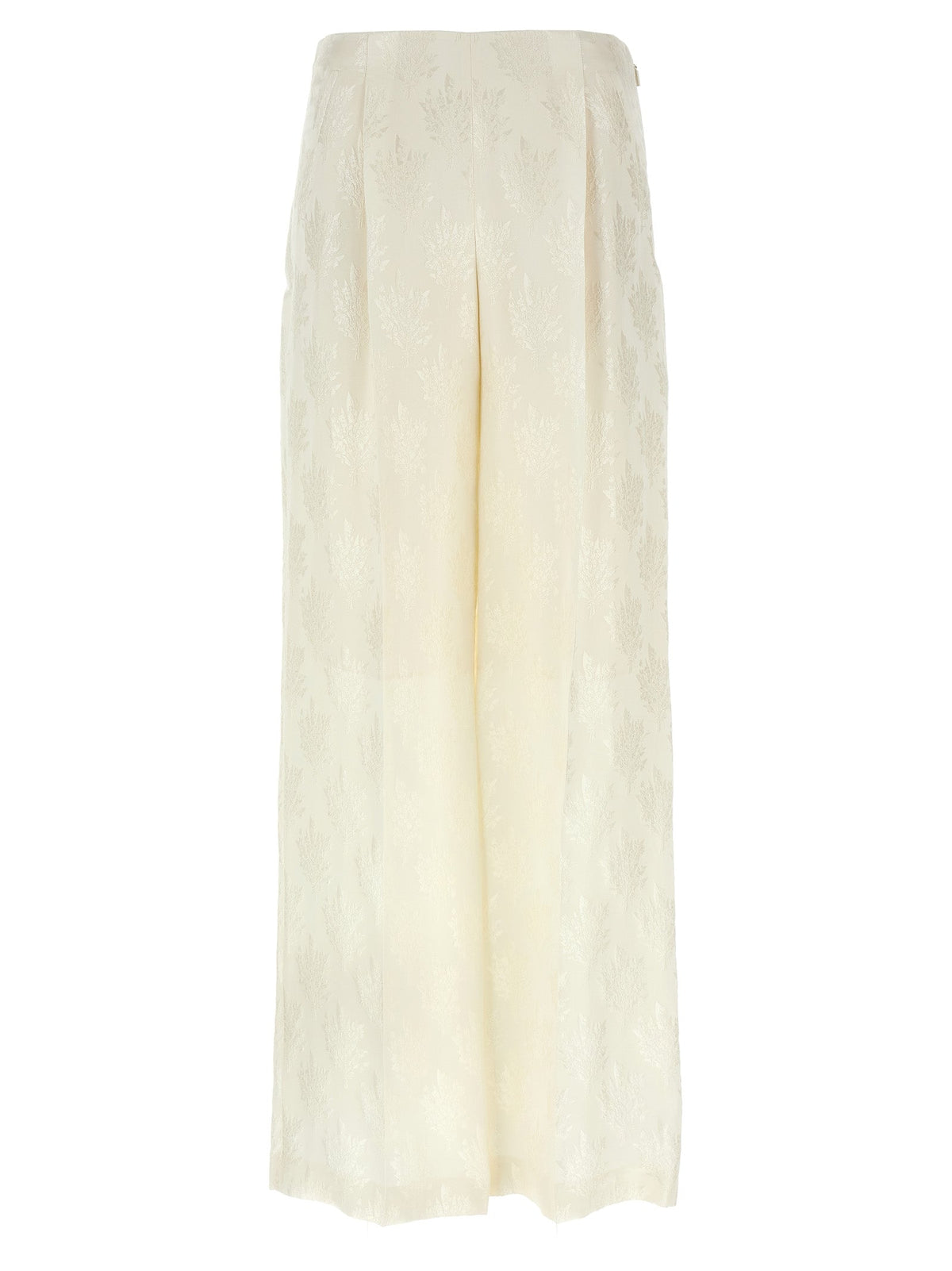 Fendi White Silk Casual Pants