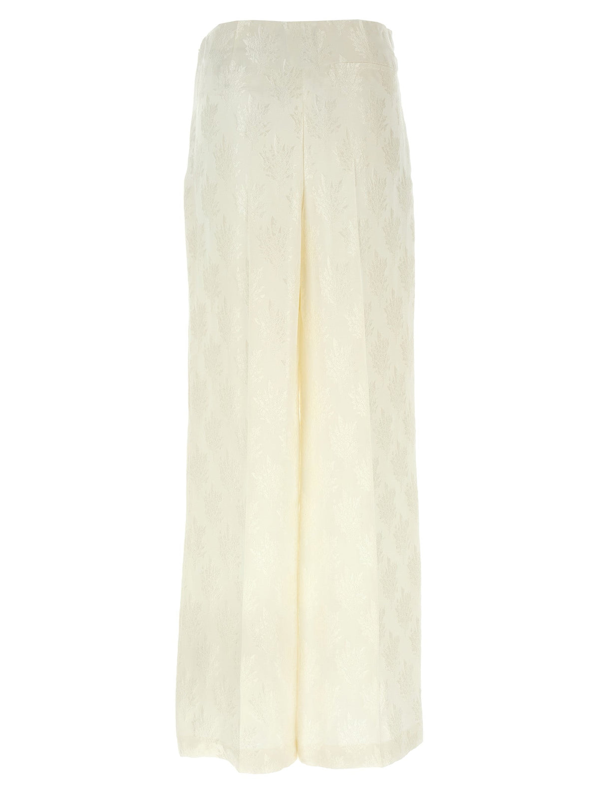 Fendi White Silk Casual Pants