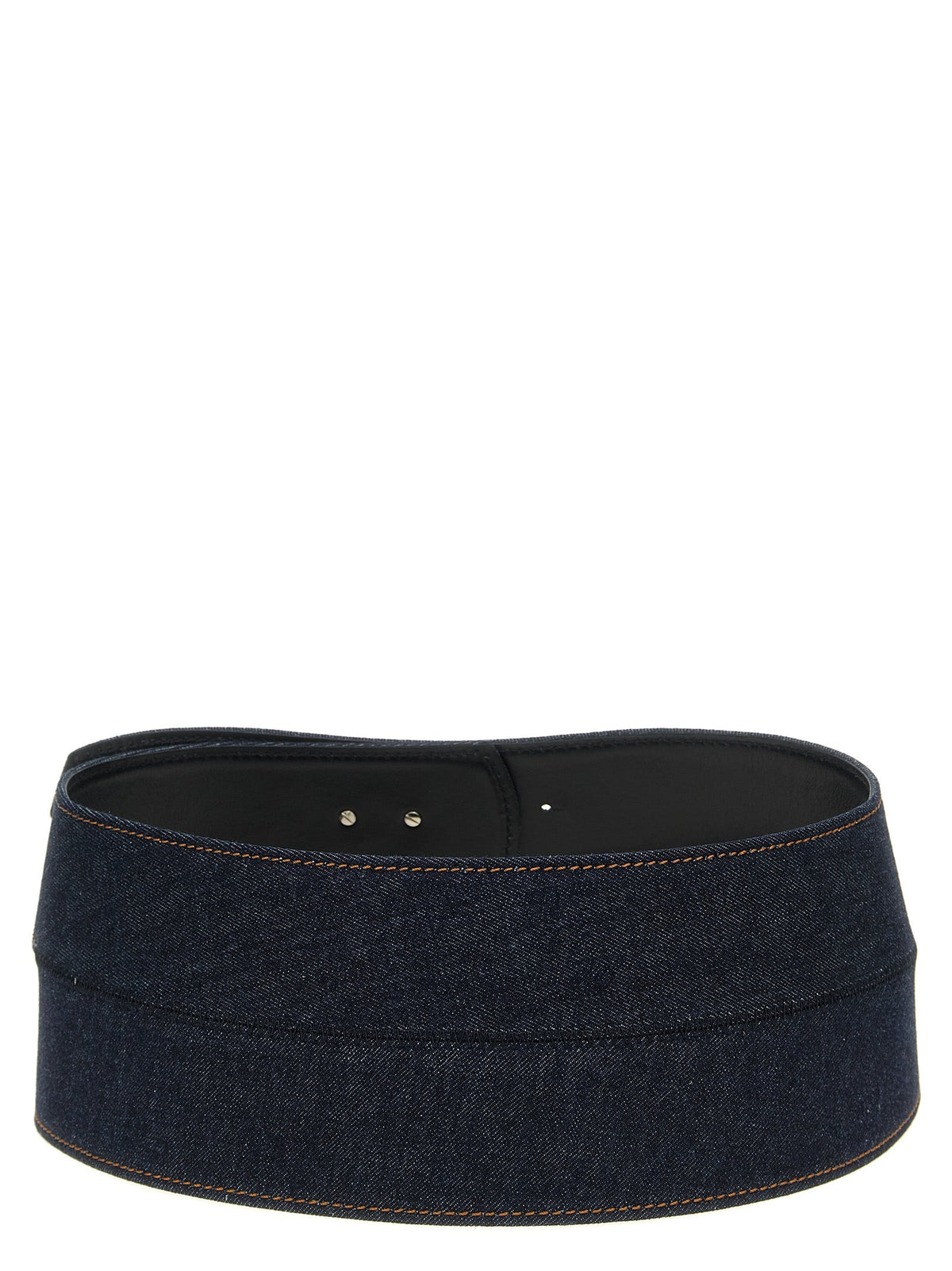 Sportmax Blue Cotton High-Waist Belt