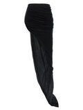 Rick Owens Black Cotton Mini Skirt