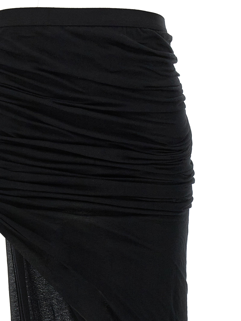 Rick Owens Black Cotton Mini Skirt