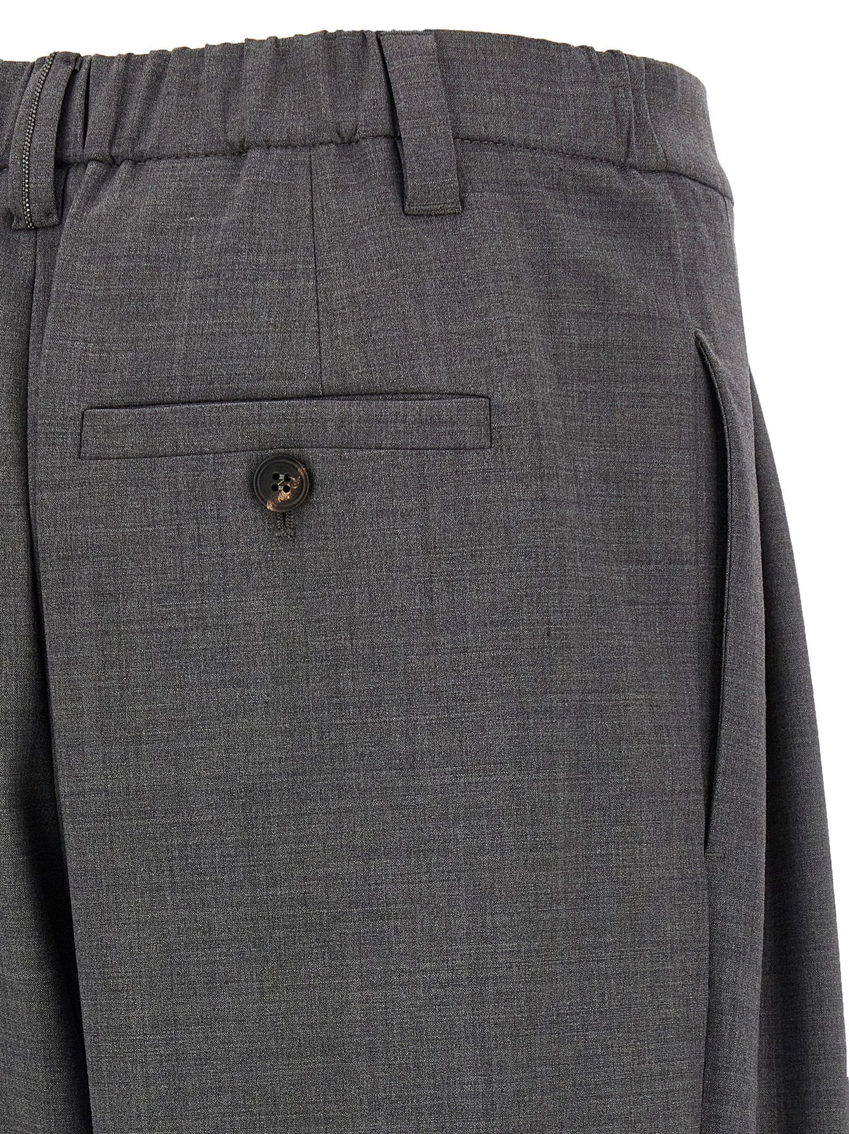 Brunello Cucinelli Gray Virgin Wool Casual Pants