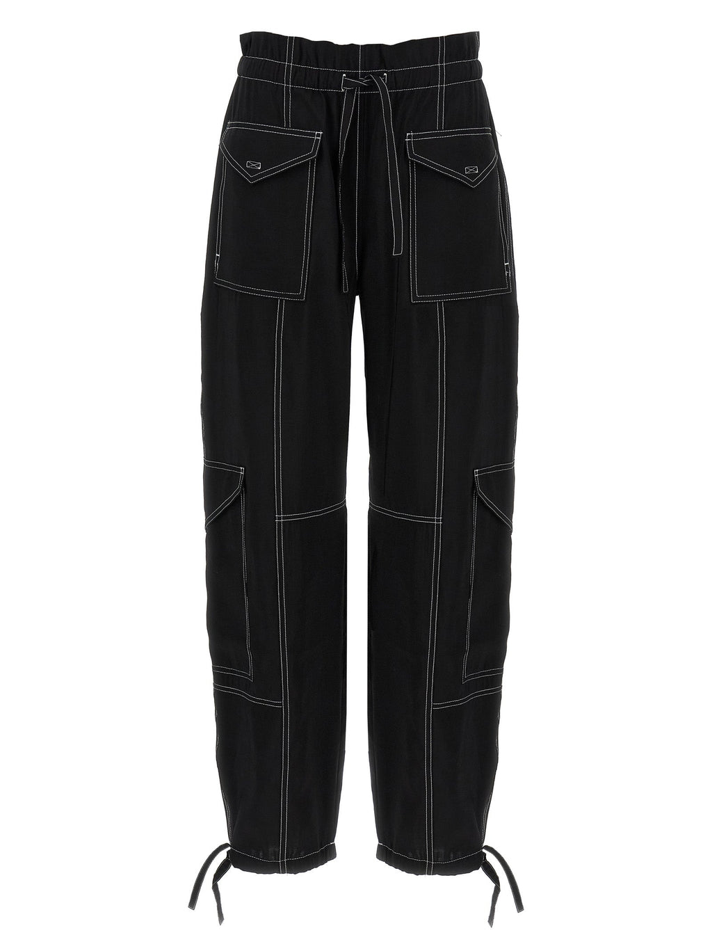 Ganni Black Viscose Casual Pants