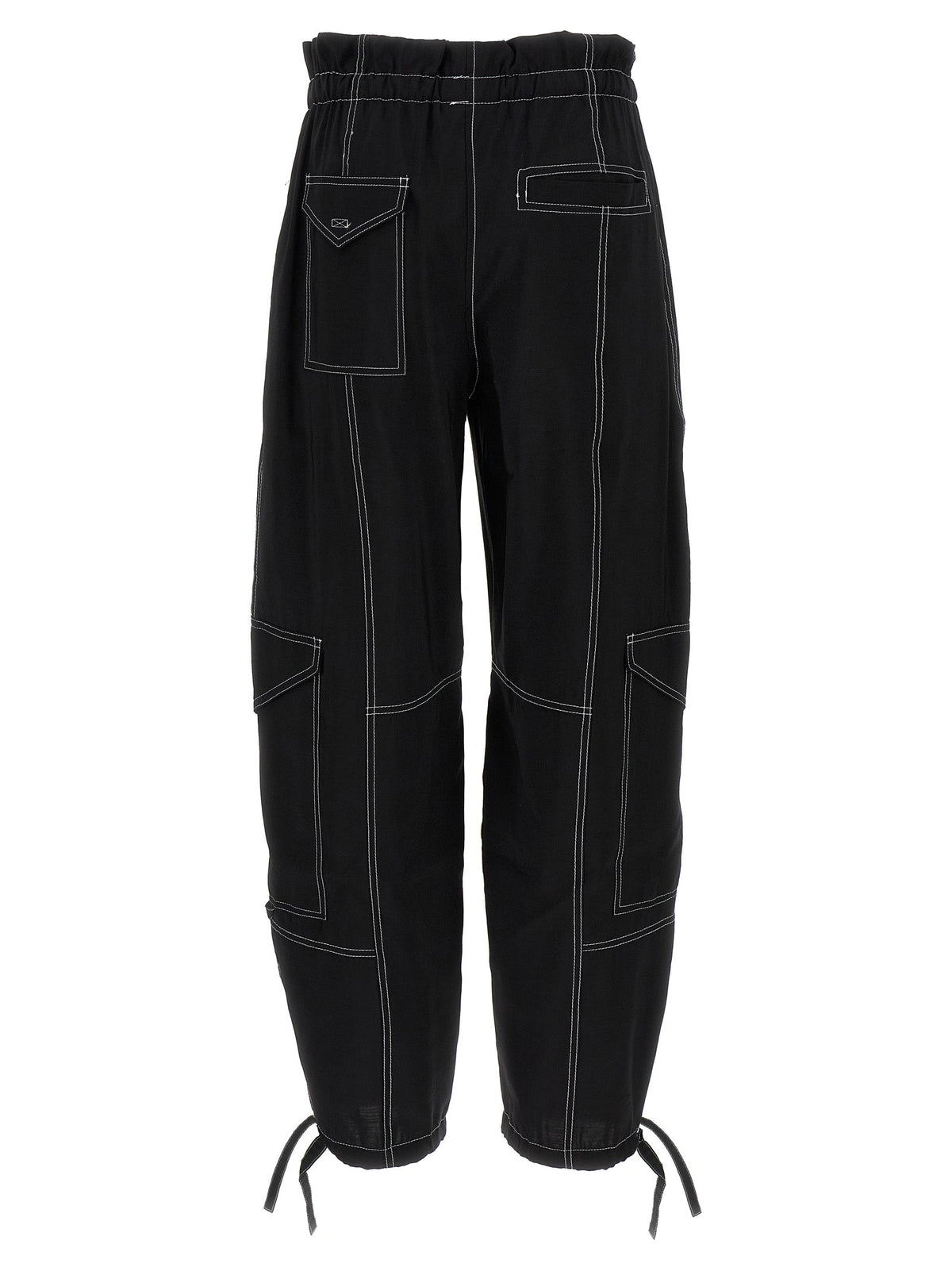Ganni Black Viscose Casual Pants