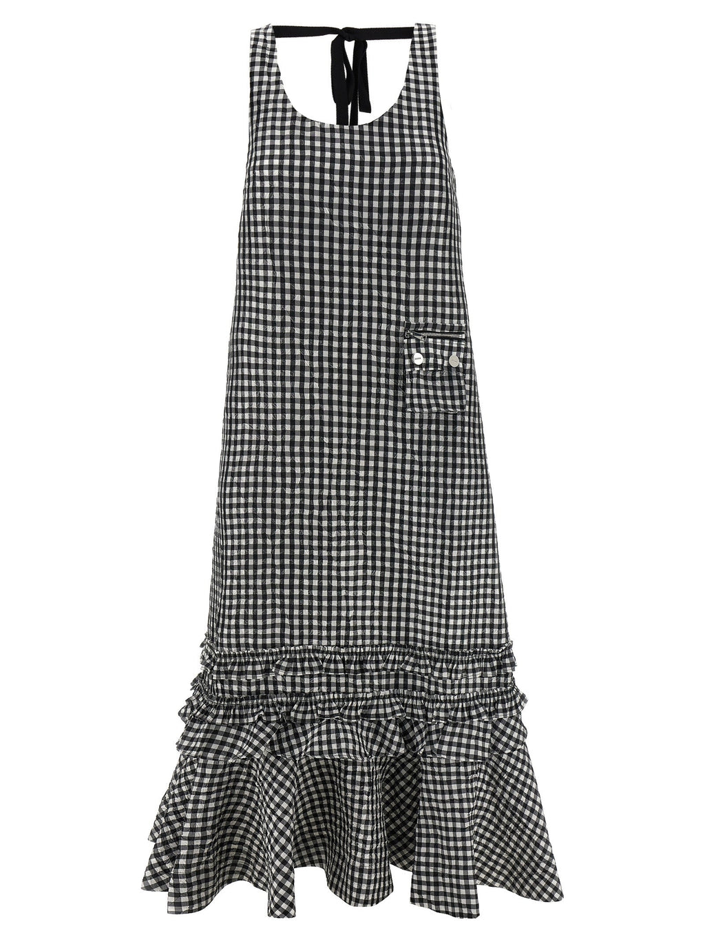 Ganni Black Polyester Midi Dress