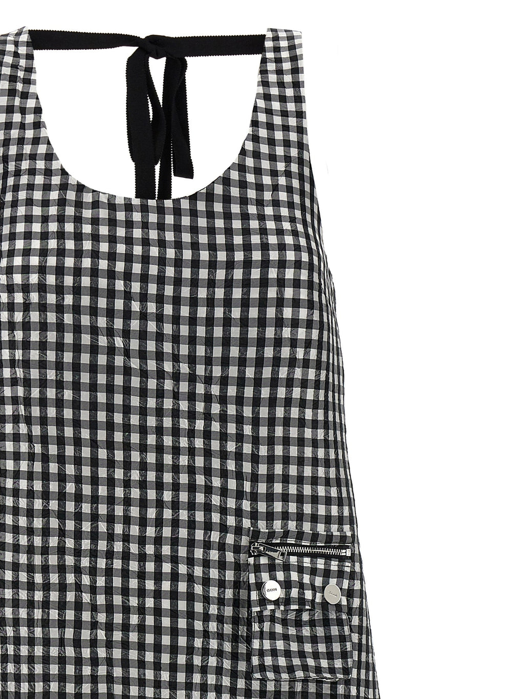 Ganni Black Polyester Midi Dress