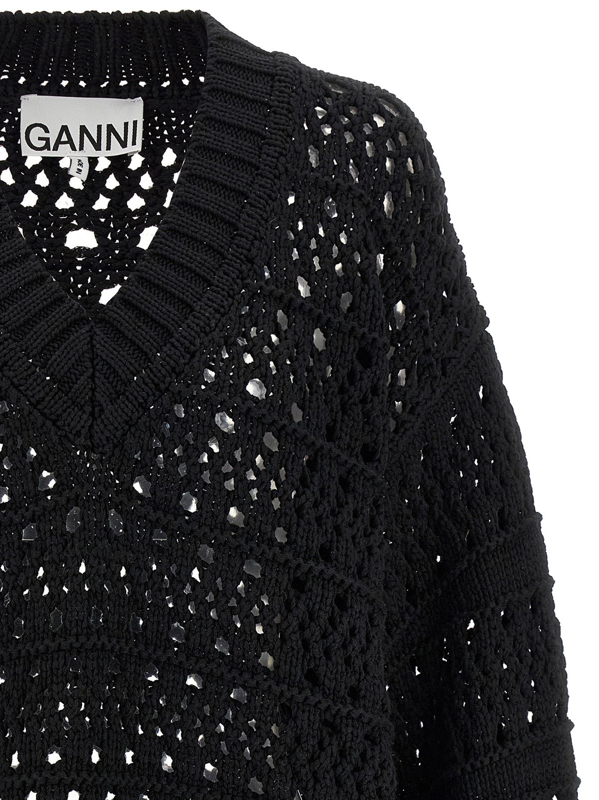 Ganni Black Cotton Cardigan