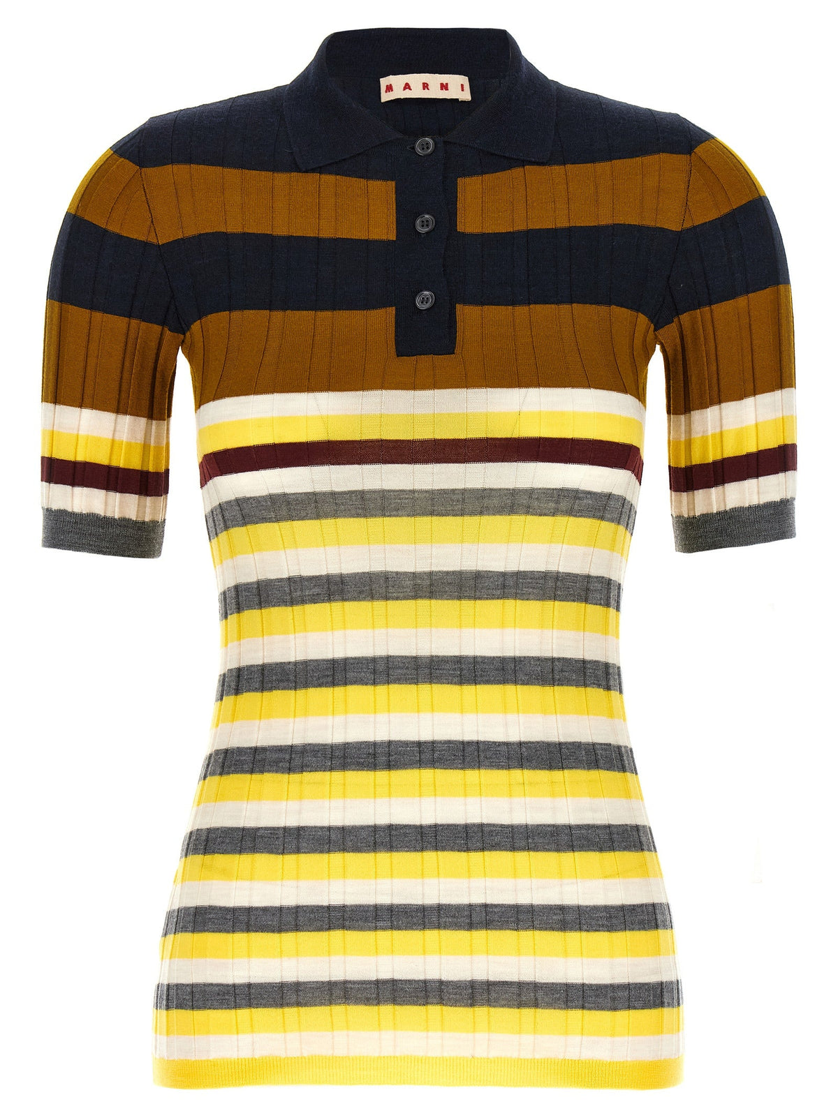 Marni Multicolor Virgin Wool Polo Shirt