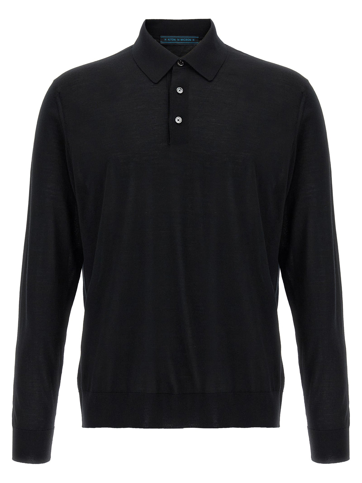Kiton Black Wool Polo Shirt