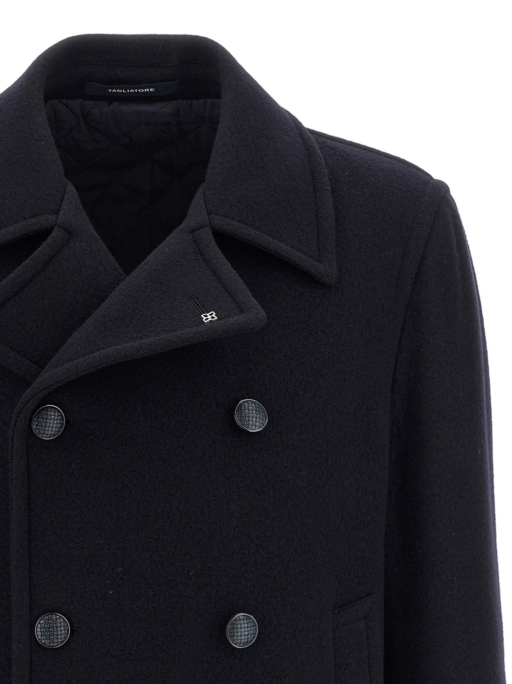 Tagliatore Blue Wool Coat