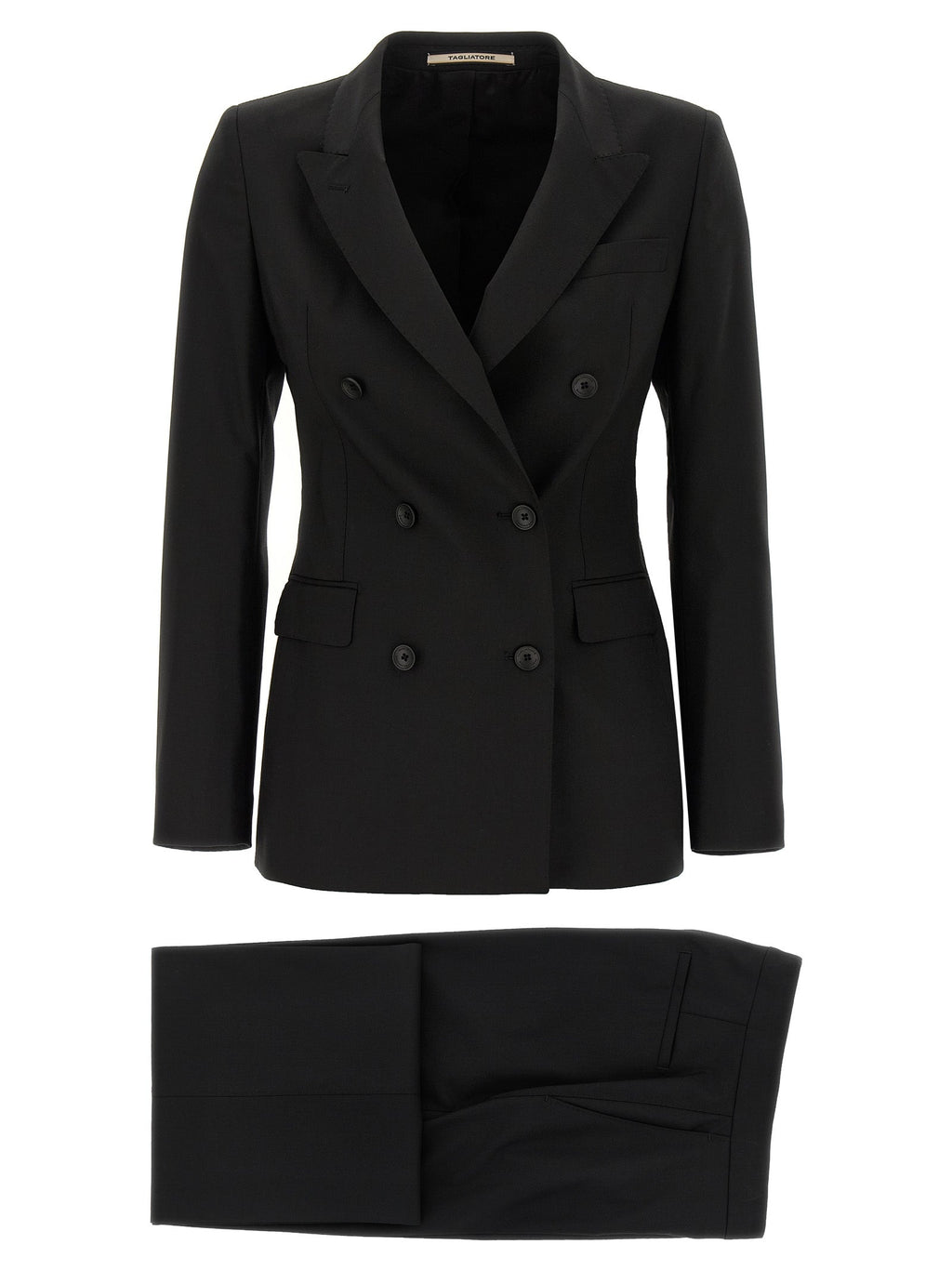 Tagliatore Black Virgin Wool Two-Piece Suit