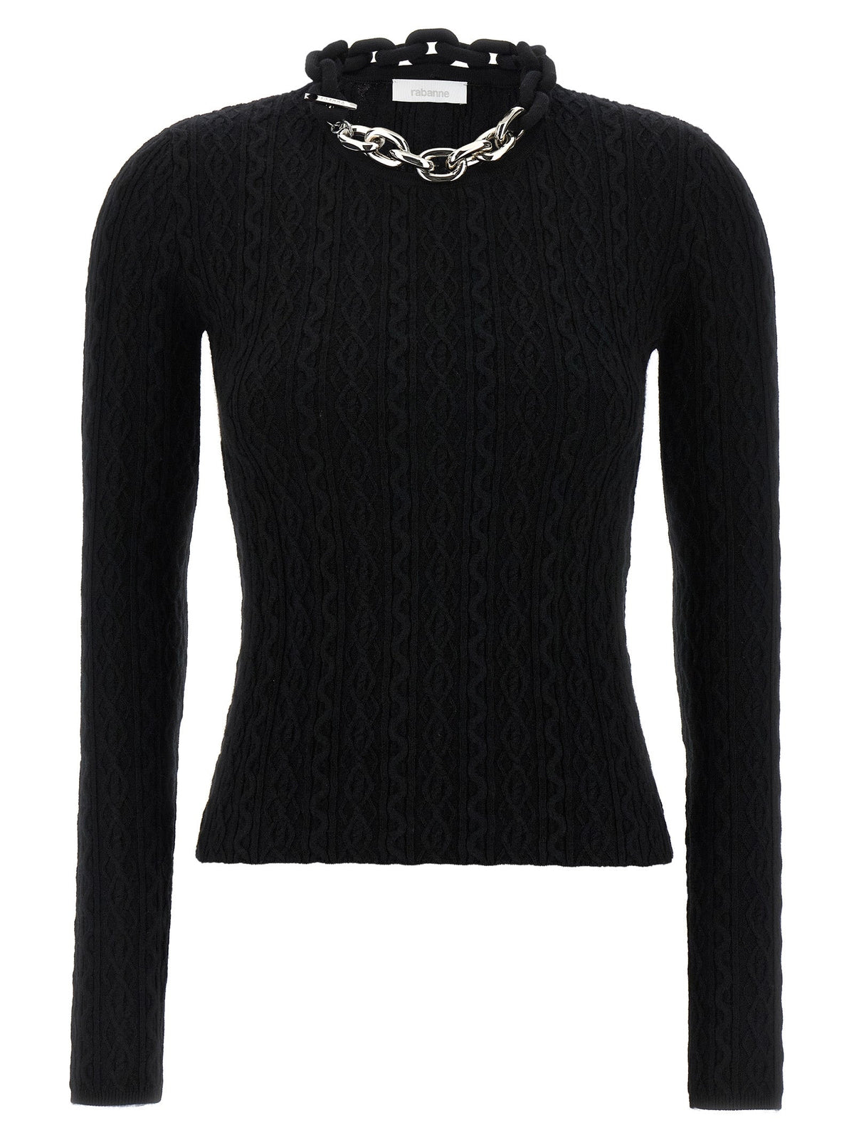 Paco Rabanne Black Wool Cardigan