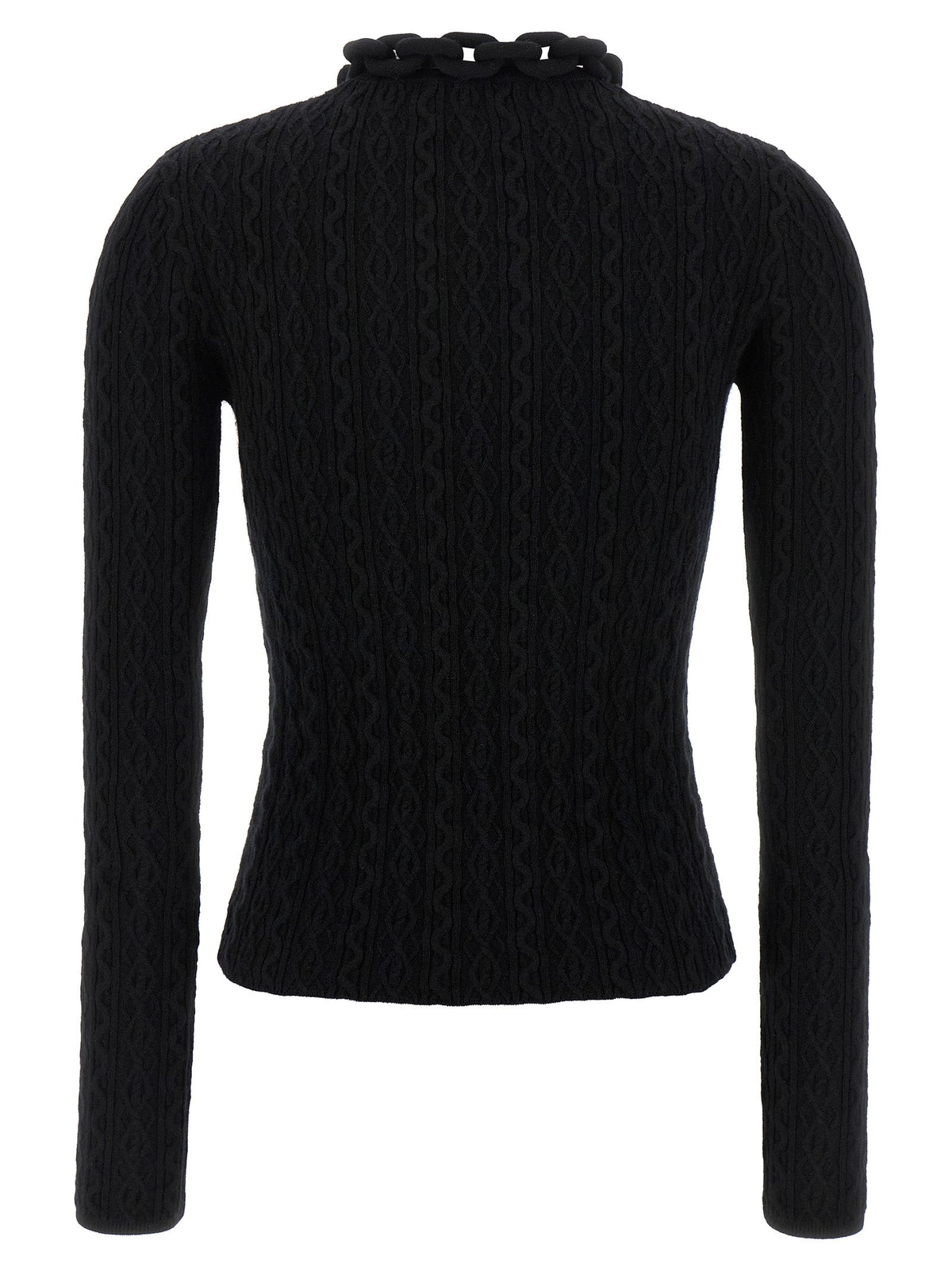 Paco Rabanne Black Wool Cardigan