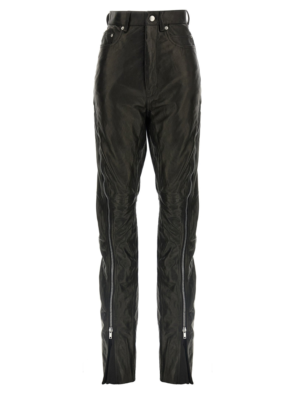 Rick Owens Black Leather Pants