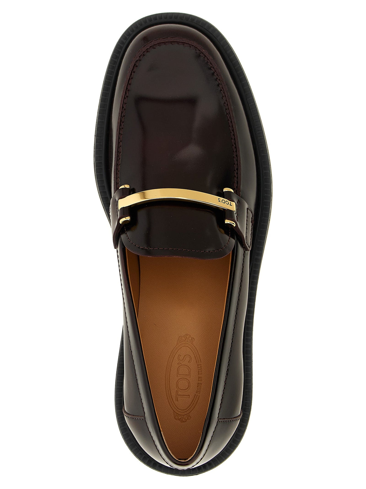 Tod's Bordeaux Calfskin Slip-On Loafers