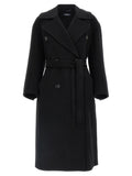 'S Max Mara Black Virgin Wool Coat