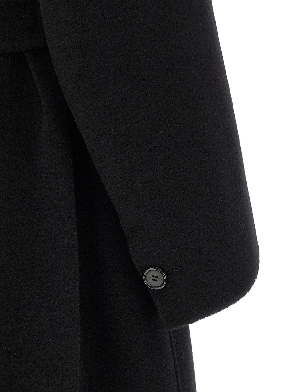 'S Max Mara Black Virgin Wool Coat
