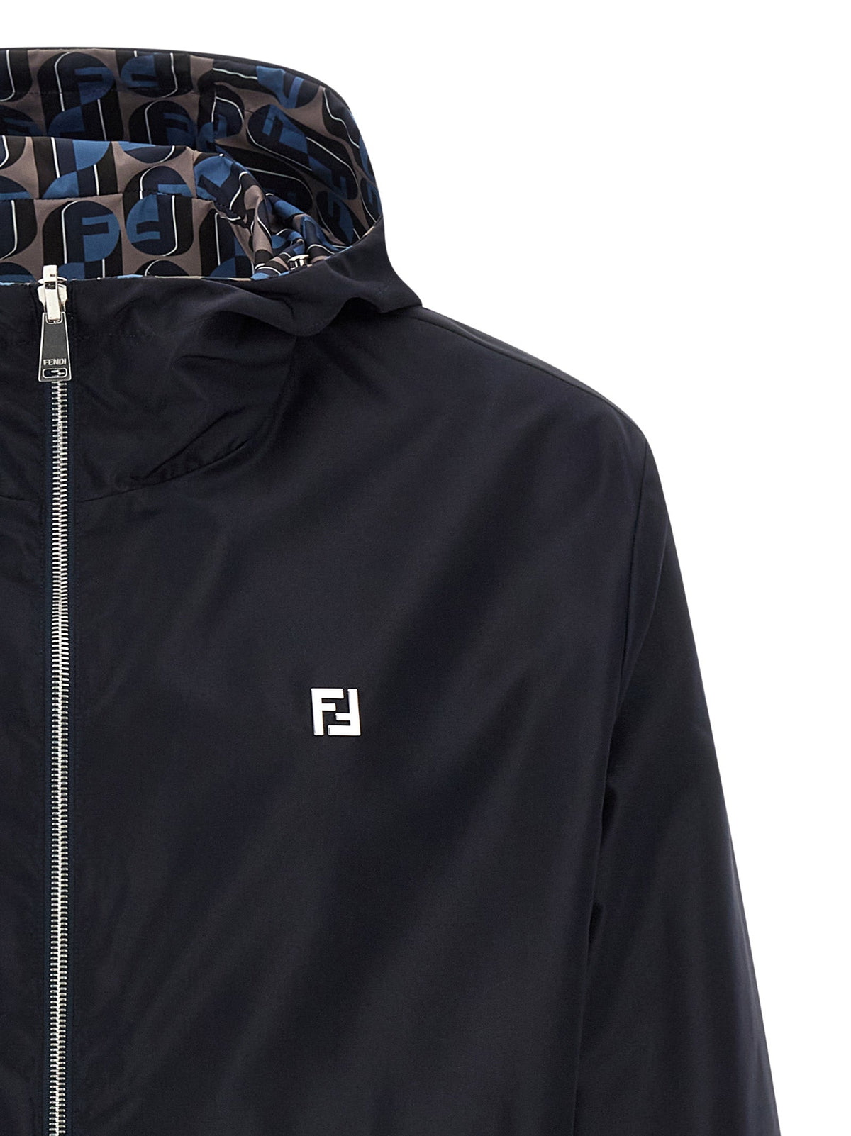 Fendi Blue Polyester Shell Jacket