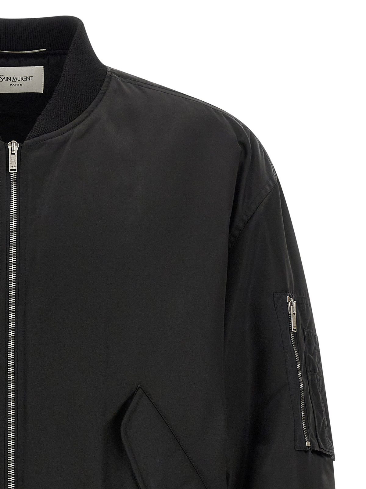 Saint Laurent Black Polyamide Bomber