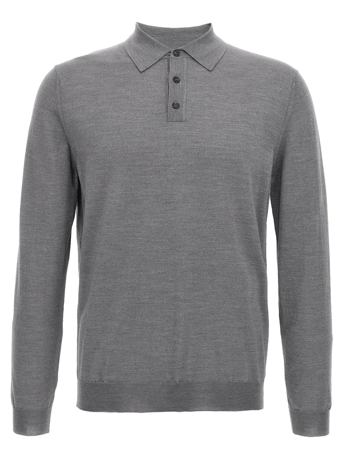 ZANONE Gray Cashmere Polo Shirt