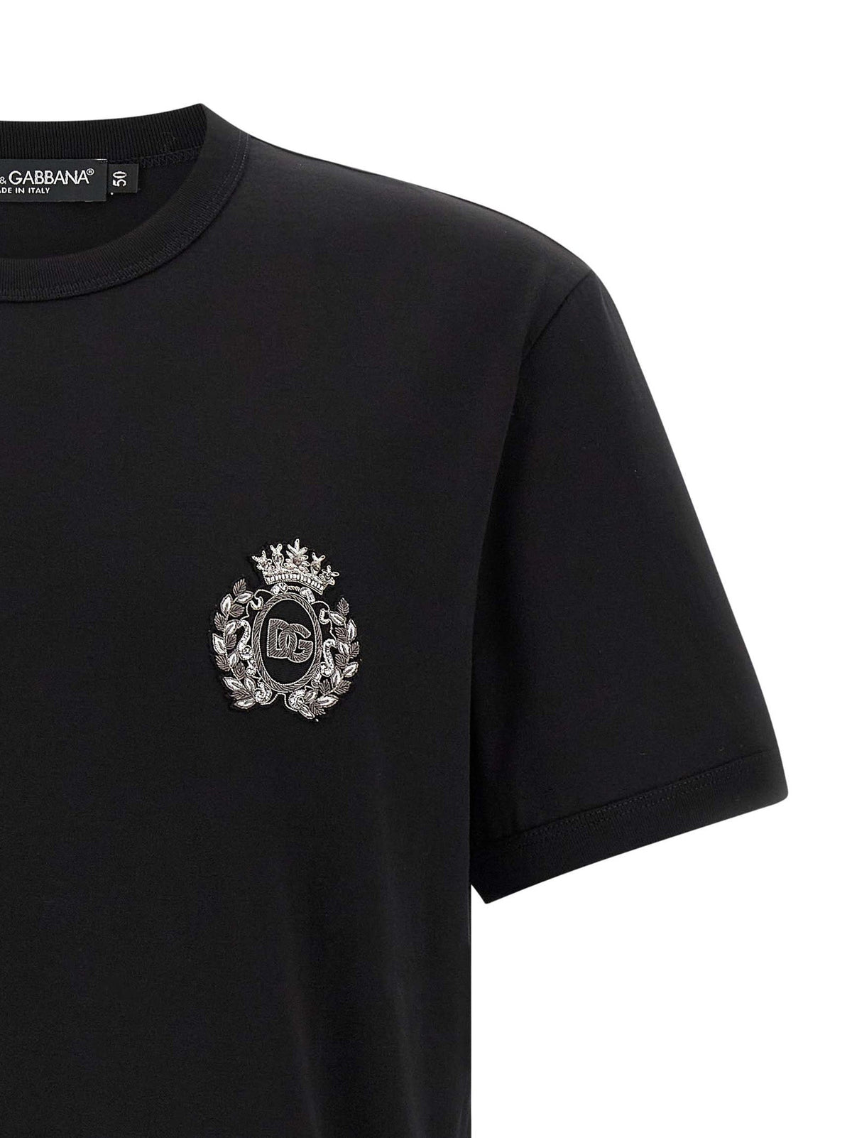 Dolce & Gabbana Black Cotton T-Shirt