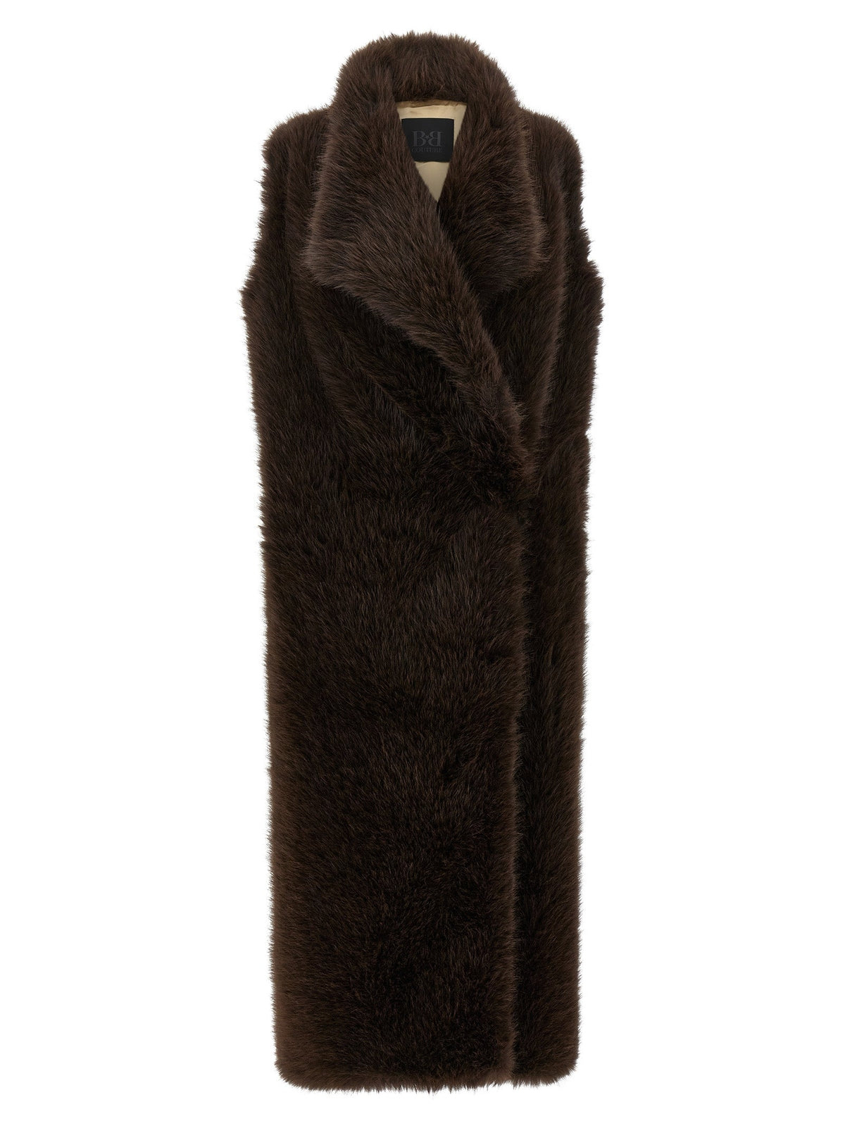 B&B COUTURE Brown Polyester Coat