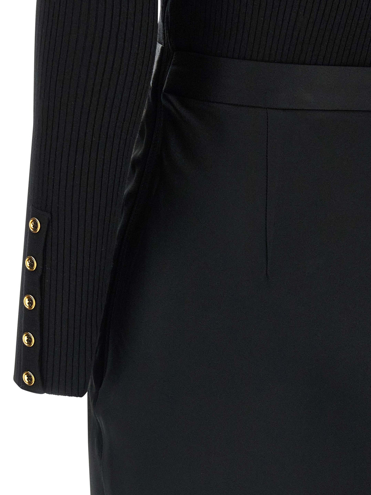 Elisabetta Franchi Black Lycra Midi Dress