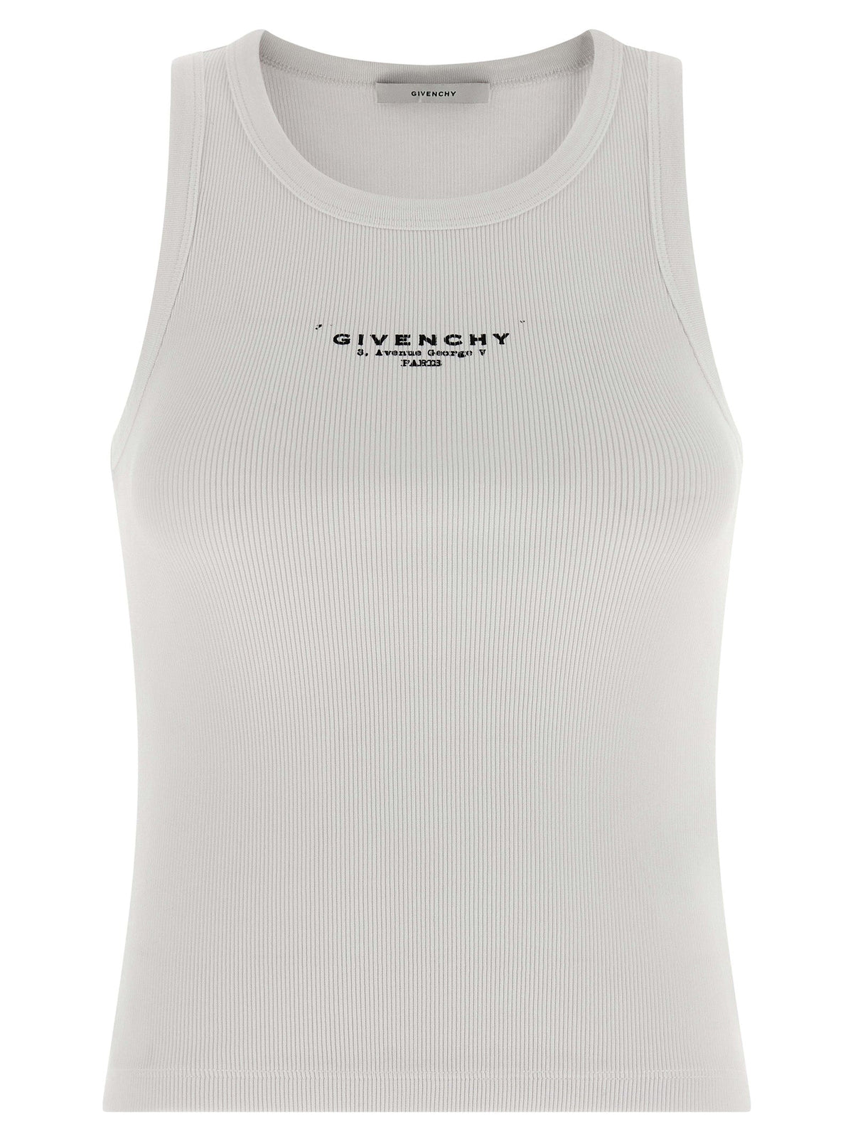 Givenchy White Cotton Sleeveles T-Shirt