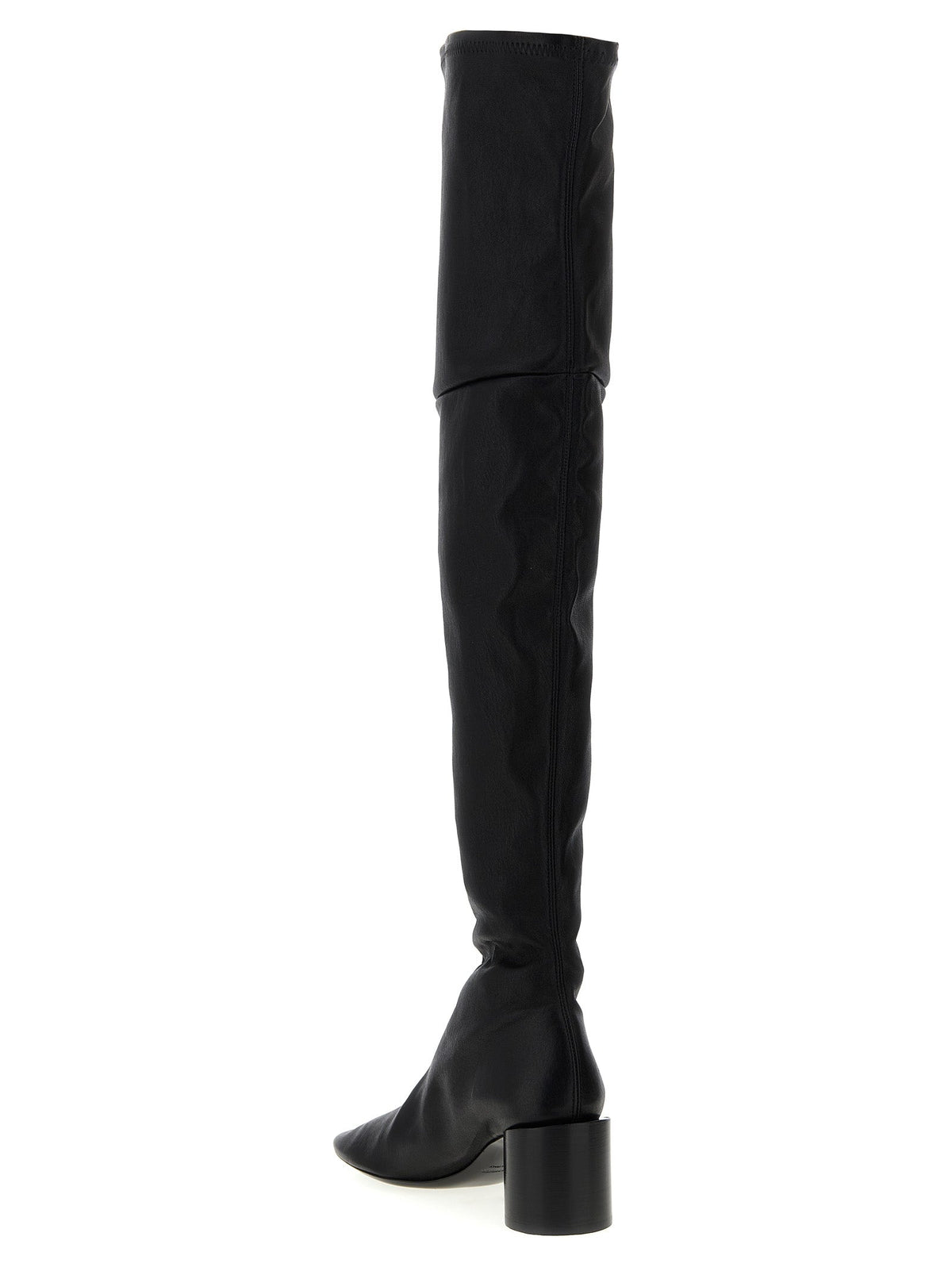 Jil Sander Black Leather Over The Knee