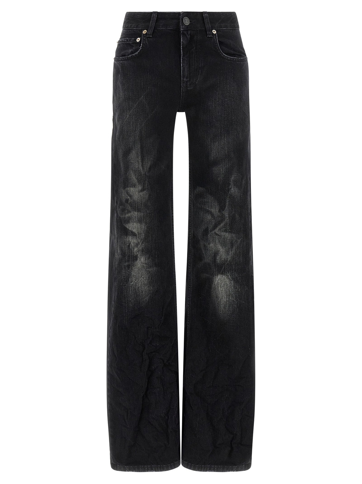 Balenciaga Black Cotton Flared Jeans