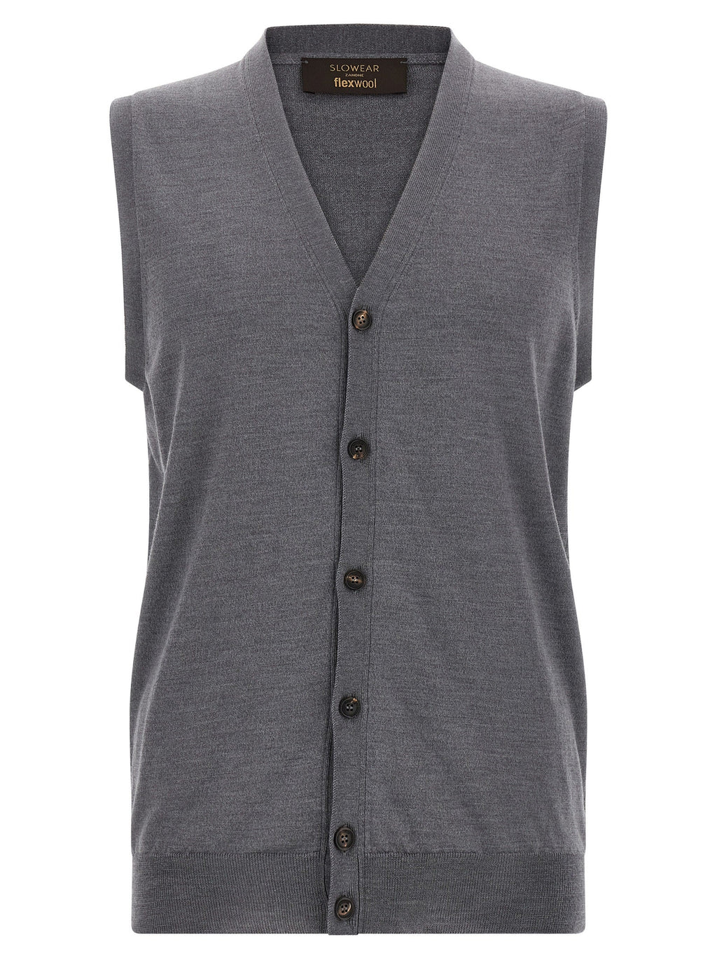 ZANONE Gray Virgin Wool Sleeveles Sweater