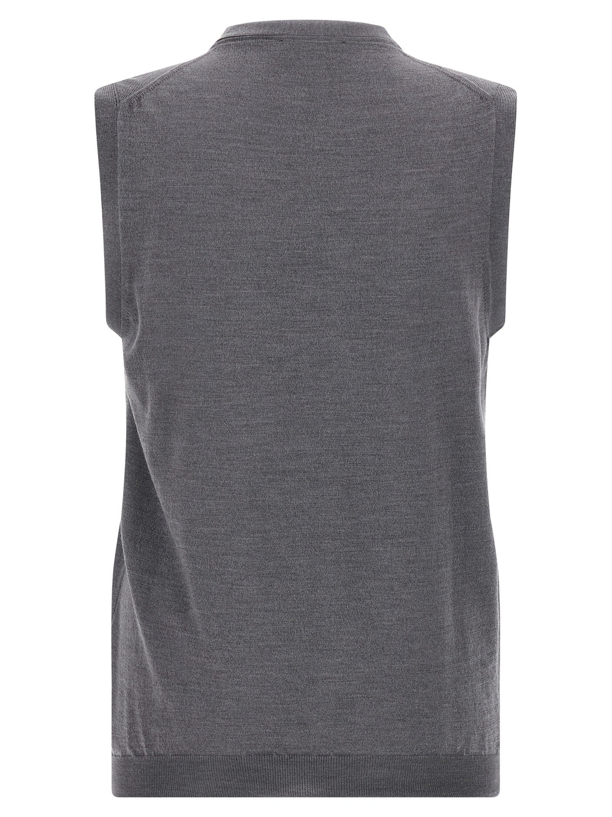 ZANONE Gray Virgin Wool Sleeveles Sweater